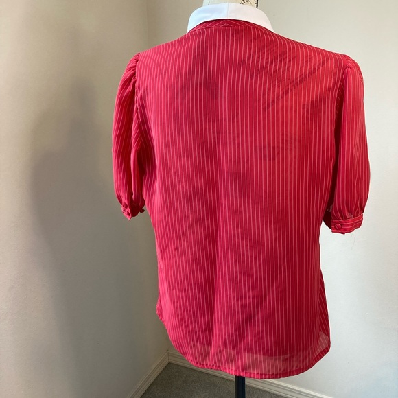 Lirabeth womens button pin stripe blouse sz 12 - Picture 4 of 11